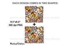 Leopard Tumbler Design PNG | Floral Rose Gold Tumbler Wrap Product Image 3