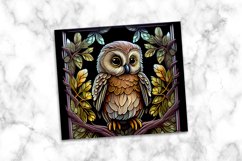 Owl Stained Glass Dog 20 oz Skinny Tumbler Wrap Product Image 4