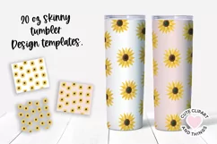 Sunflower Pattern 20 Oz Skinny Tumbler Sublimation Template Product Image 1