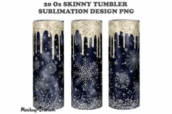 Christmas 20oz Skinny Tumbler Snowflake Sublimation Design Product Image 2
