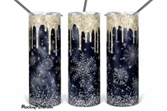 Christmas 20oz Skinny Tumbler Snowflake Sublimation Design Product Image 1