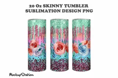 Glitter Tumbler Design for 20 oz Skinny | Sublimation PNG Product Image 2