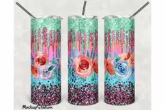 Glitter Tumbler Design for 20 oz Skinny | Sublimation PNG Product Image 1