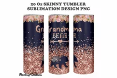 Grandma Bear Tumbler Sublimation Design 20oz Skinny Wrap Product Image 2
