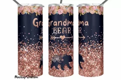Grandma Bear Tumbler Sublimation Design 20oz Skinny Wrap Product Image 1