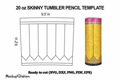 Pencil Tumbler SVG Template 20 oz Skinny Cut File DXF Product Image 1