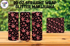 20 OZ Straight Tumbler Marijuana Glitter Leaves Product Image 6