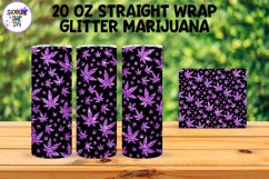 20 OZ Straight Tumbler Marijuana Glitter Leaves Product Image 7