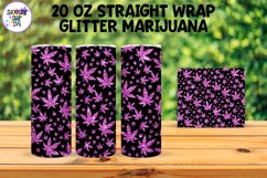 20 OZ Straight Tumbler Marijuana Glitter Leaves Product Image 10