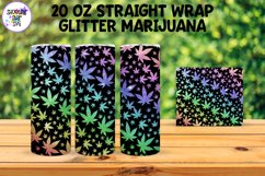20 OZ Straight Tumbler Marijuana Glitter Leaves Product Image 2
