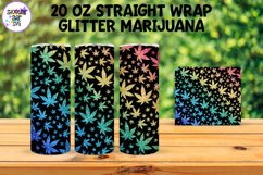 20 OZ Straight Tumbler Marijuana Glitter Leaves Product Image 11