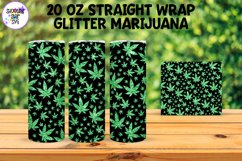 20 OZ Straight Tumbler Marijuana Glitter Leaves Product Image 9