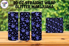 20 OZ Straight Tumbler Marijuana Glitter Leaves Product Image 12