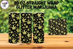 20 OZ Straight Tumbler Marijuana Glitter Leaves Product Image 4