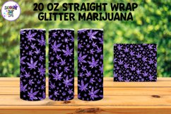20 OZ Straight Tumbler Marijuana Glitter Leaves Product Image 5