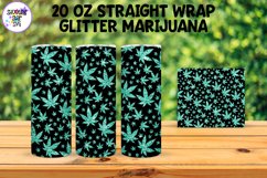 20 OZ Straight Tumbler Marijuana Glitter Leaves Product Image 3