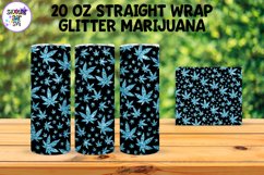 20 OZ Straight Tumbler Marijuana Glitter Leaves Product Image 13