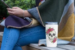 Floral Skull svg - Flower Woman Skull svg Halloween svg png Product Image 4