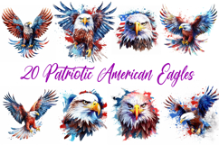 20 American Eagle Patriotic Flag Logo Illustration JPG Product Image 1