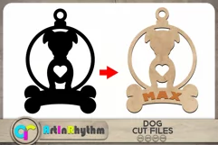 Pitbull SVG / Keychain SVG / Dog silhouette cut files Product Image 1