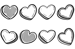 20 Pop Art Hearts Retro Halftone Valentines Graphics Product Image 2