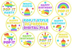 20 Pop It Rainbow Toppers for Birthday Product Image 1