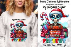 Funny Christmas Sublimation Bundle, Skeleton Santa PNG Product Image 7