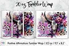 Positive Affirmation Tumbler Wrap Bundle, Bull Skull Tumbler Product Image 2