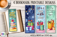 Christmas Bookmark Printables, Book Lover Quotes Bookmarks Product Image 1