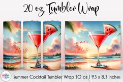 Summer Cocktail Tumbler Wrap, Tropical Summer, Summer Vibes Product Image 1