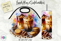 Iced Coffees Lunch Bag, Summer Iced Drinks Tumbler Wrap Product Image 1