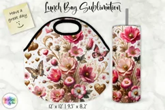 Vintage Floral Lunch Bag Design | Baroque Flowers Lunch Bag Product Image 1