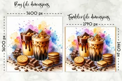 Iced Coffees Lunch Bag, Summer Iced Drinks Tumbler Wrap Product Image 2