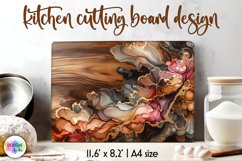 Abstract Cutting Board, Alcohol Ink Wooden Cutting Board Product Image 1