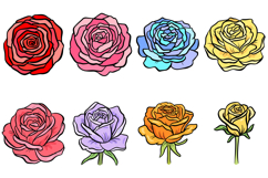 20 Rose Floral Wildflower Flower Illustration Clipart SVG Product Image 2