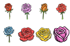 20 Rose Floral Wildflower Flower Illustration Clipart SVG Product Image 3