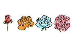 20 Rose Floral Wildflower Flower Illustration Clipart SVG Product Image 4