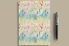 20 Seamless Watercolor Meadow Wildflowers Digital Papers Product Image 5