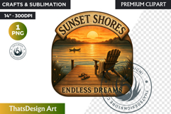 Summer Lakeside Leisure PNG, Lake House, summer Clipart Product Image 1
