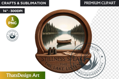 Summer Lakeside Leisure PNG, Lake House, summer Clipart Product Image 1