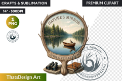Summer Lakeside Leisure PNG, Lake House, summer Clipart Product Image 1