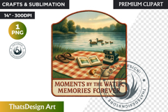 Summer Lakeside Leisure PNG, Lake House, summer Clipart Product Image 1