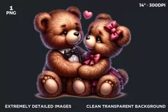 Valentines day Teddy bear Couple PNG clipart for sublimation Product Image 2