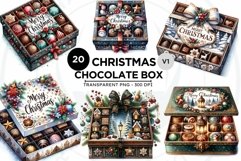 Christmas Chocolate Box png clipart Bundle V1 Product Image 1