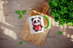 20 Watercolor cute adorable panda bear with heart love in charming and humorous style design wrap sublimation bundle for mug
