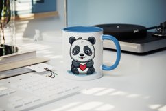 20 Watercolor cute adorable panda bear with heart love in charming and humorous style design wrap sublimation bundle for mug