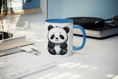 20 Watercolor cute adorable panda bear with heart love in charming and humorous style design wrap sublimation bundle for mug