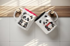 20 Watercolor cute adorable panda bear with heart love in charming and humorous style design wrap sublimation bundle for mug