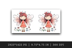 20 Watercolor cute fairy little girl with flowers in charming and humorous style design wrap sublimation bundle for mug