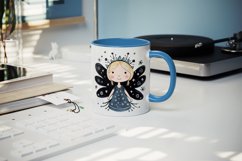 20 Watercolor cute fairy little girl with flowers in charming and humorous style design wrap sublimation bundle for mug